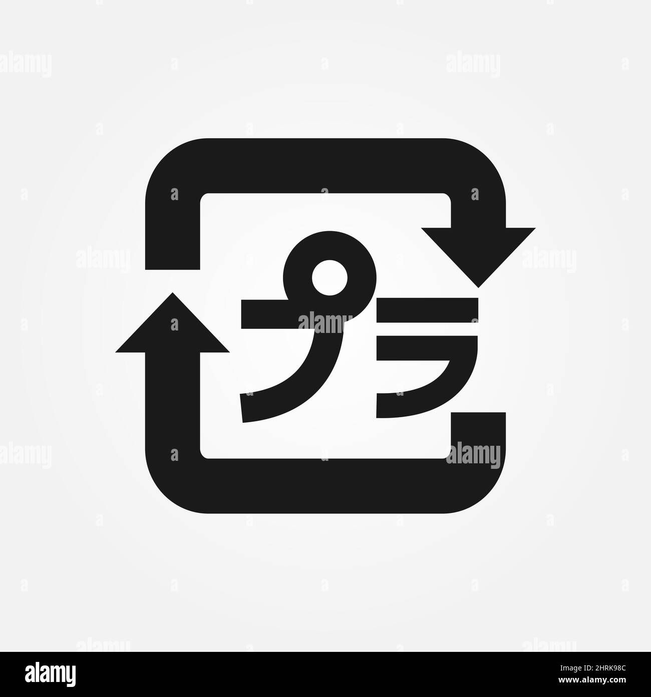 Japanese recycling symbol vector for plastic. Marking code icon. Vector