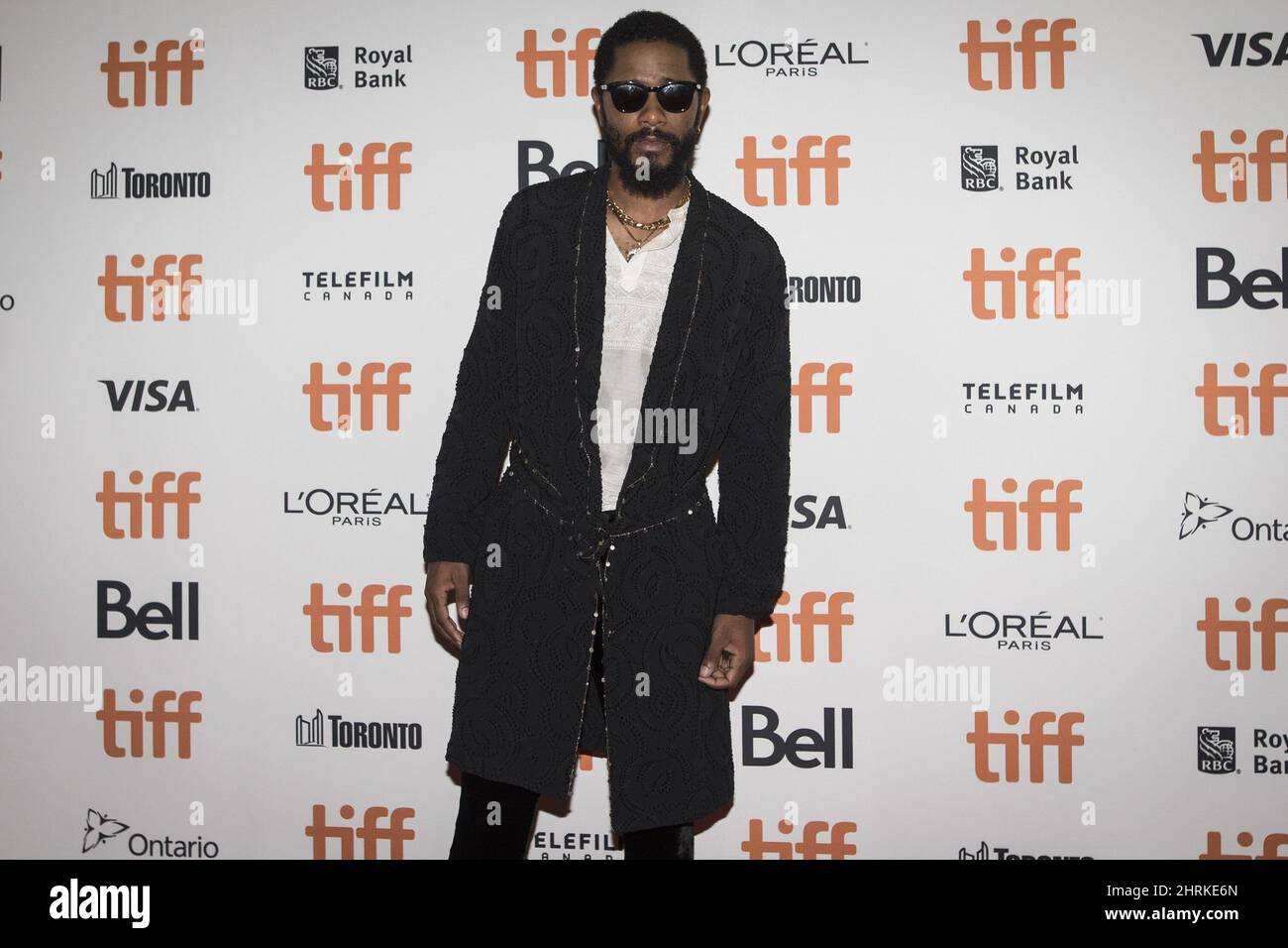 Actor Lakeith Stanfield poses for a photograph on the red carpet for the premiere of the film