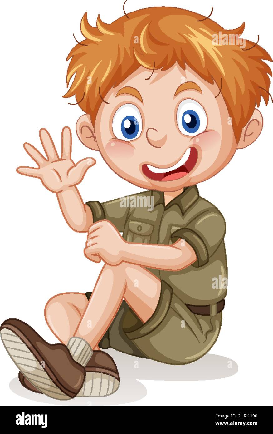 Little boy in scout uniform illustration Stock Vector Image & Art - Alamy