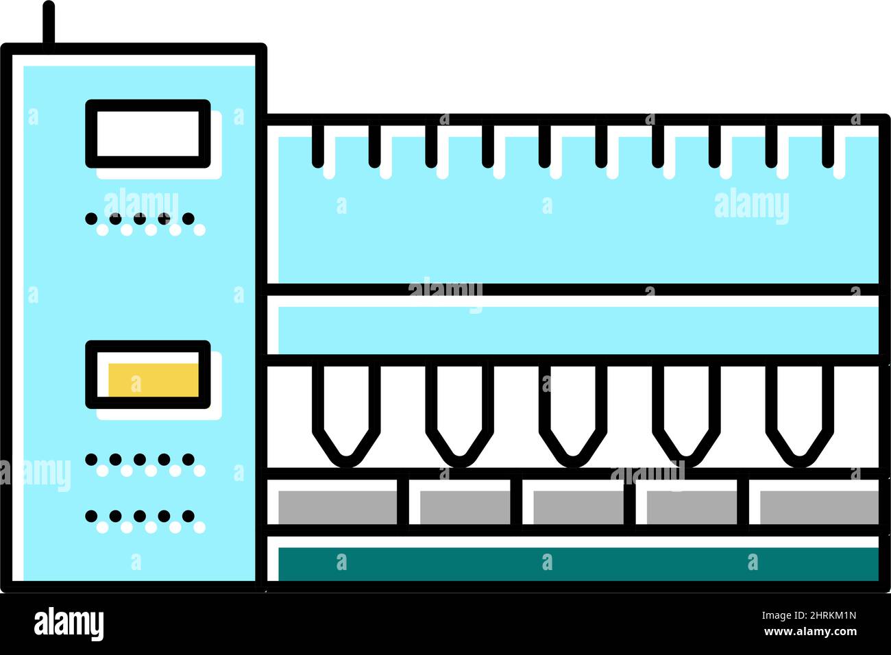 cotton textile production industrial machine color icon vector ...