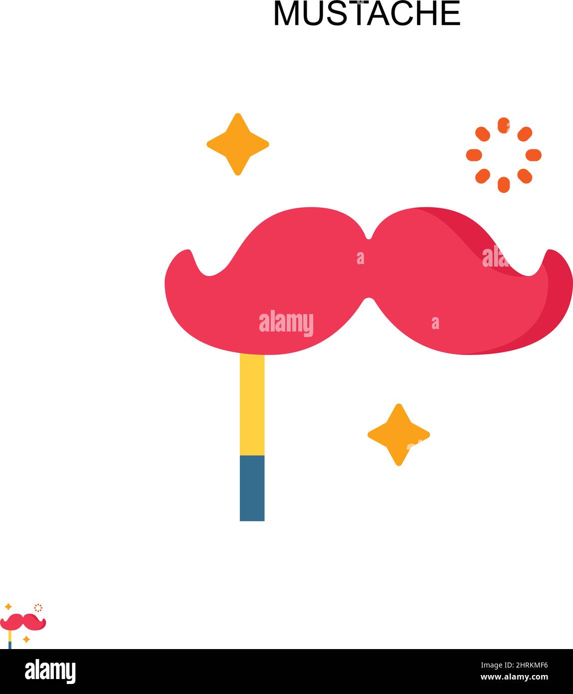 Mustache Simple vector icon. Illustration symbol design template for web mobile UI element. Stock Vector