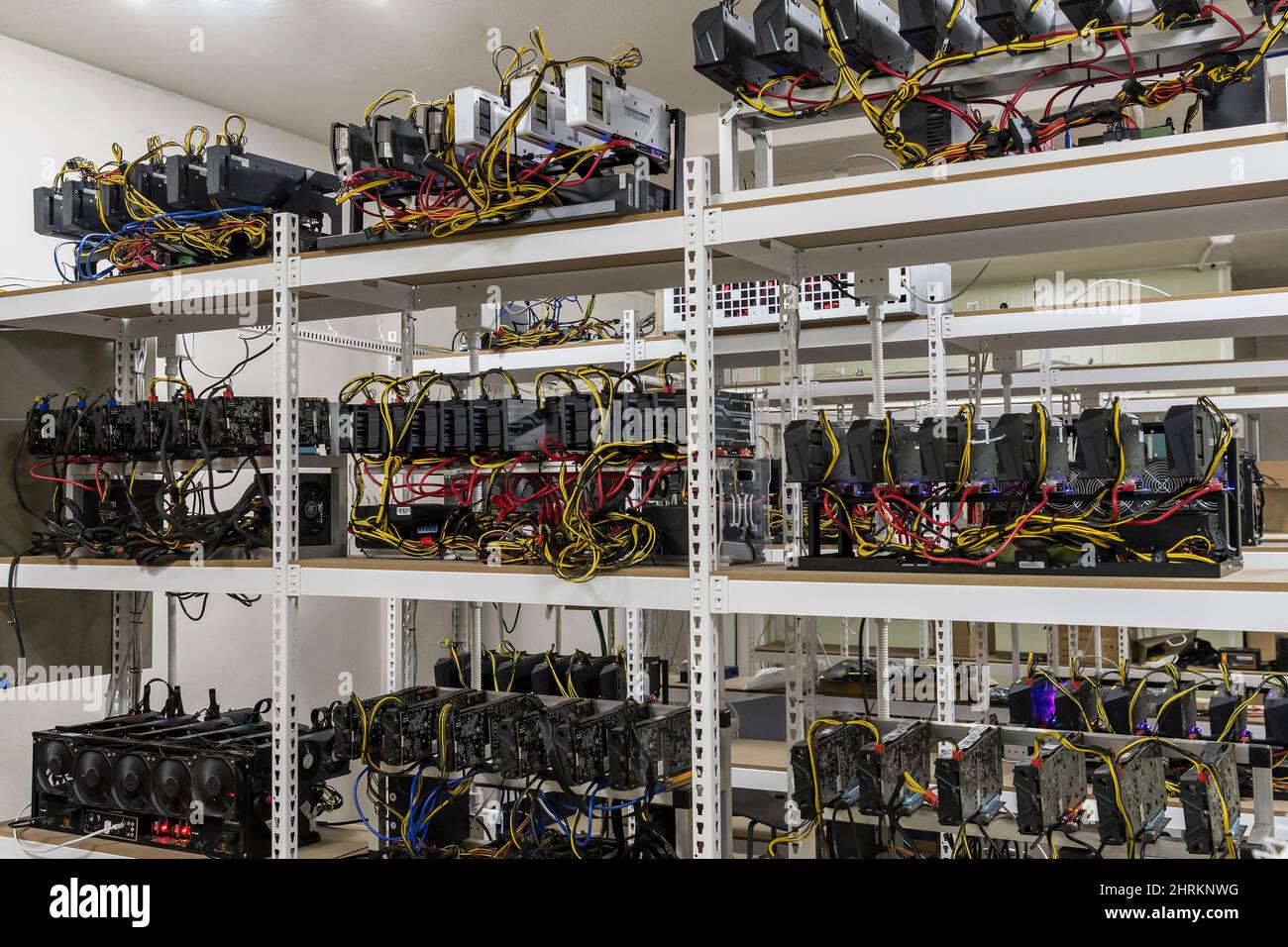 Brand new electronics in a warehouse Stock Photo Alamy