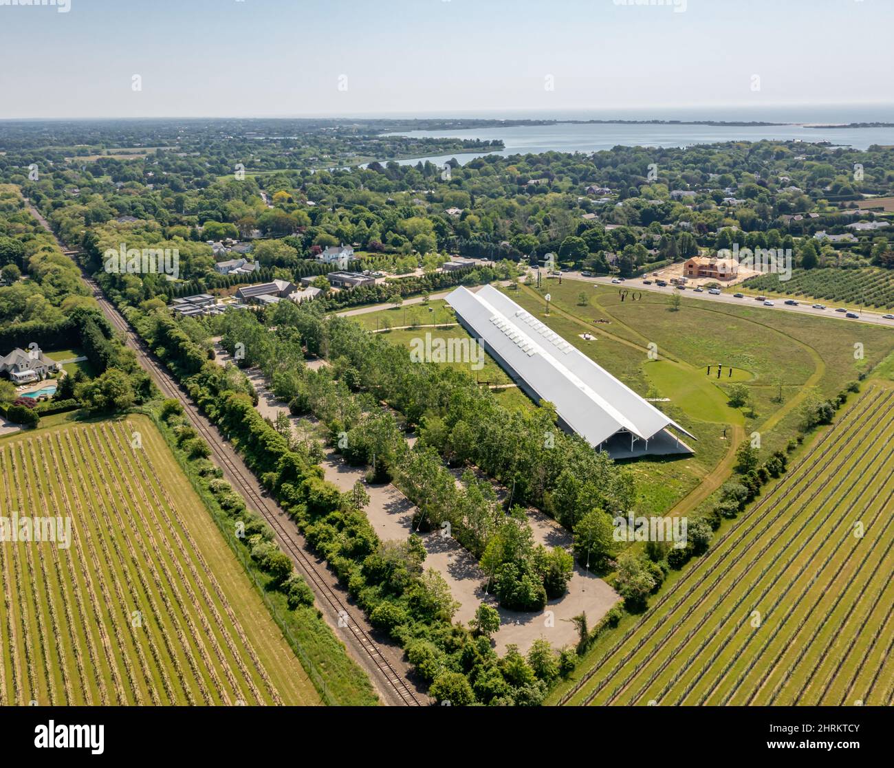 Aerial view of the Parrish Museum and surrounding area Stock Photo