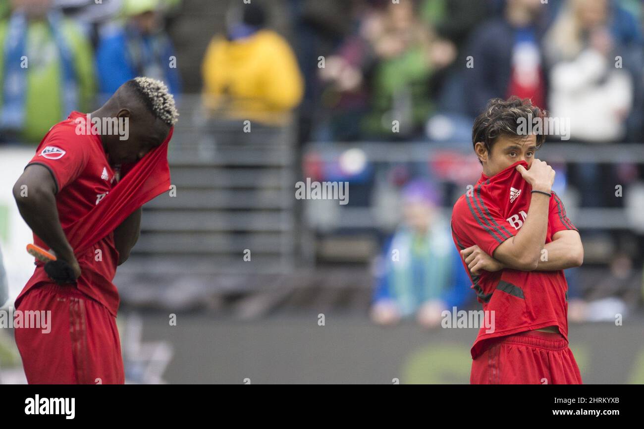 Toronto FC defender Chris Mavinga (23) and Toronto FC forward Tsubasa