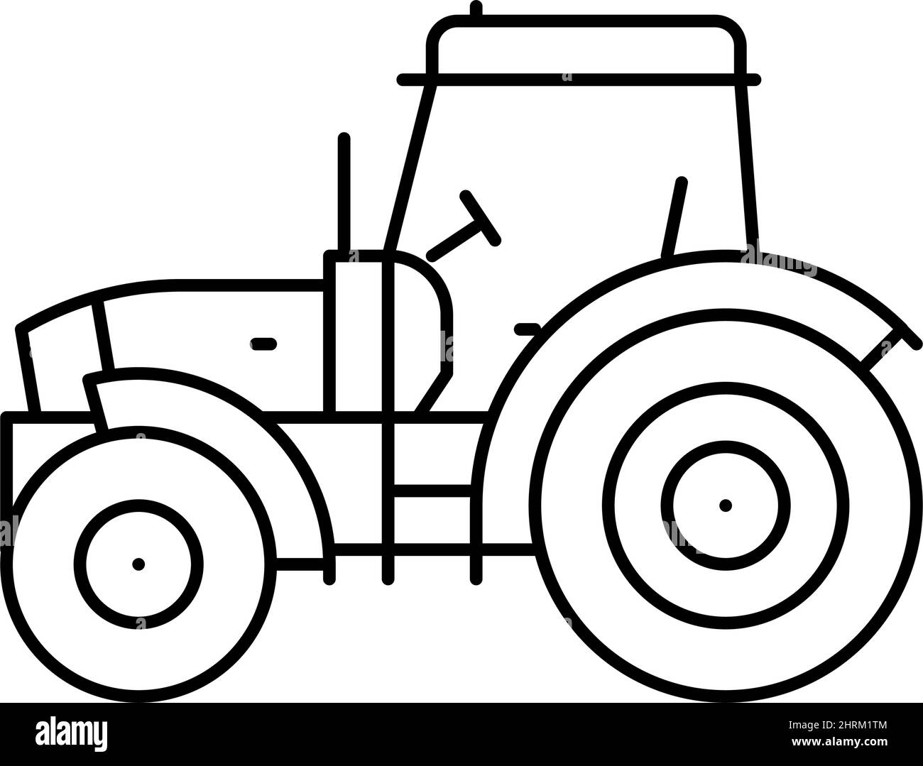 tractor farm transport line icon vector illustration Stock Vector Image ...