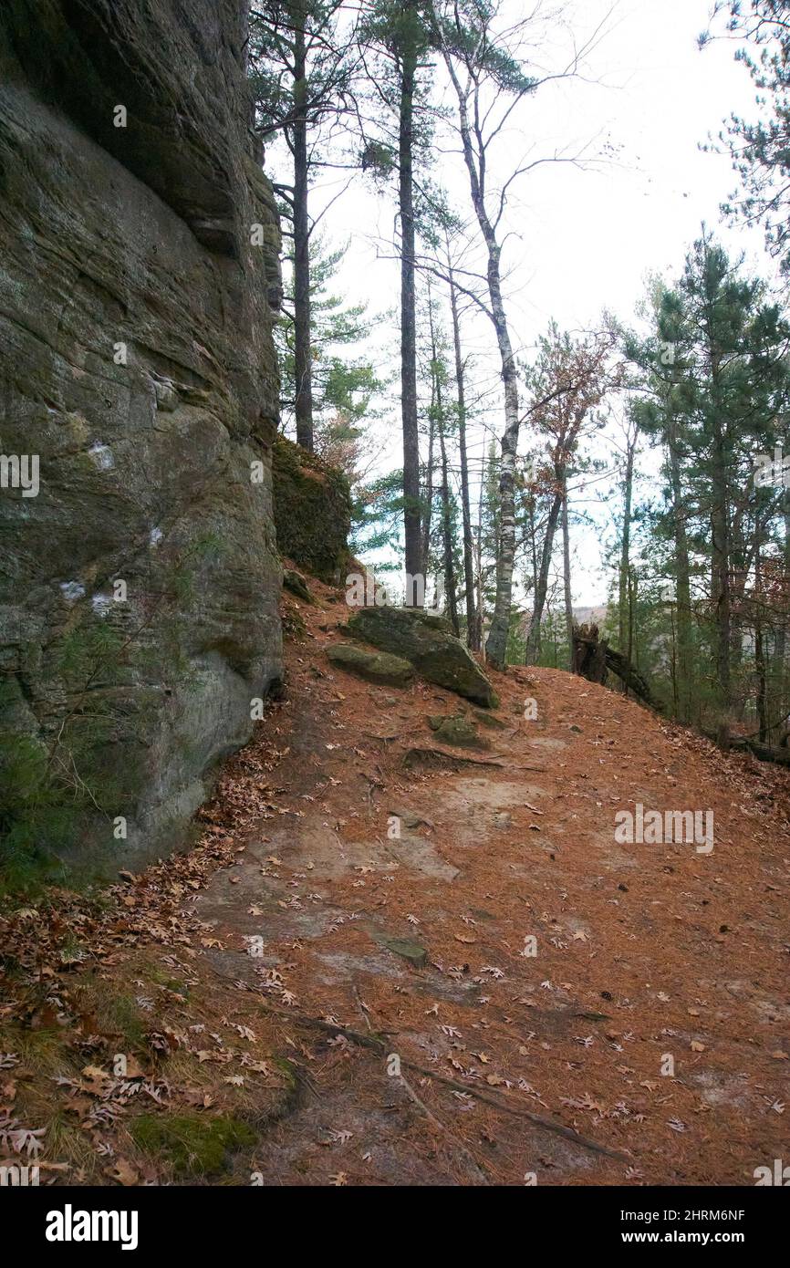 Pentenwell Bluff in Necedah, Wisconsin. Stock Photo