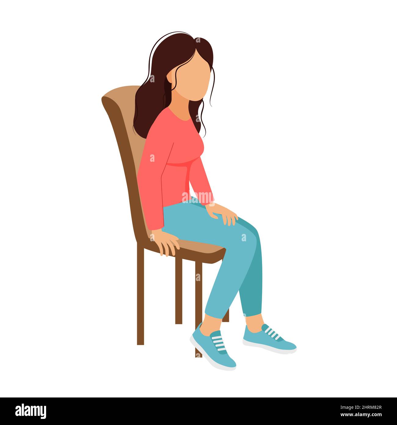 Woman sitting on chair isolated vector illustration Stock Vector Image &  Art - Alamy