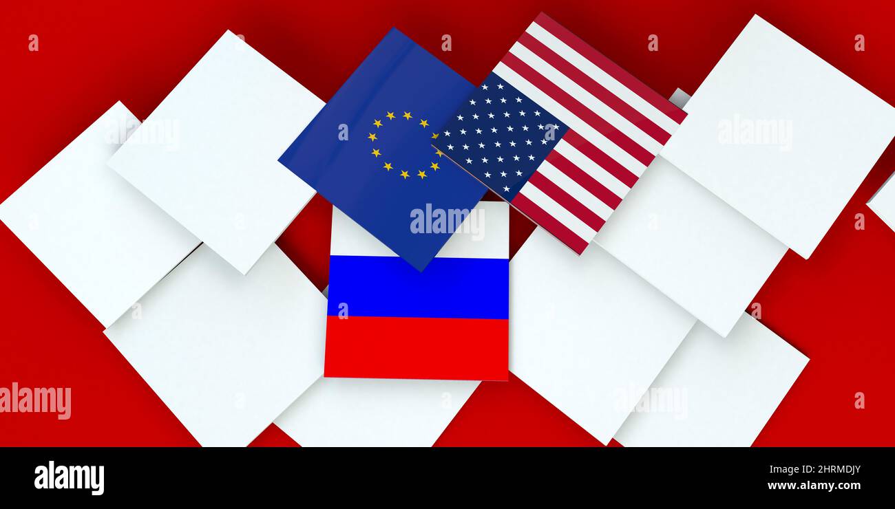 Eu ,Usa and Russia Stock Photo
