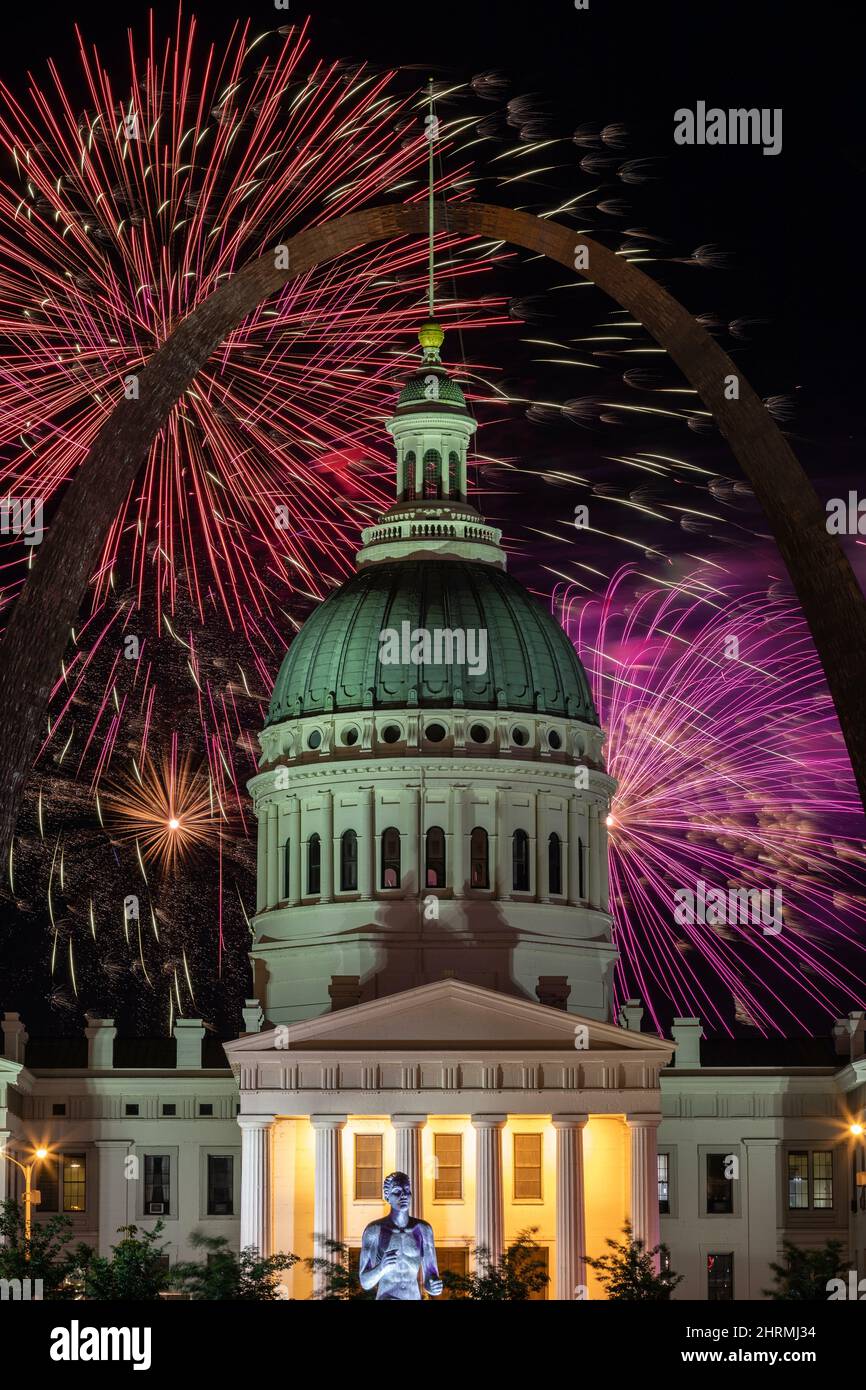 St. Louis Missouri Gateway Arch Skyline Fourth of July July 4th