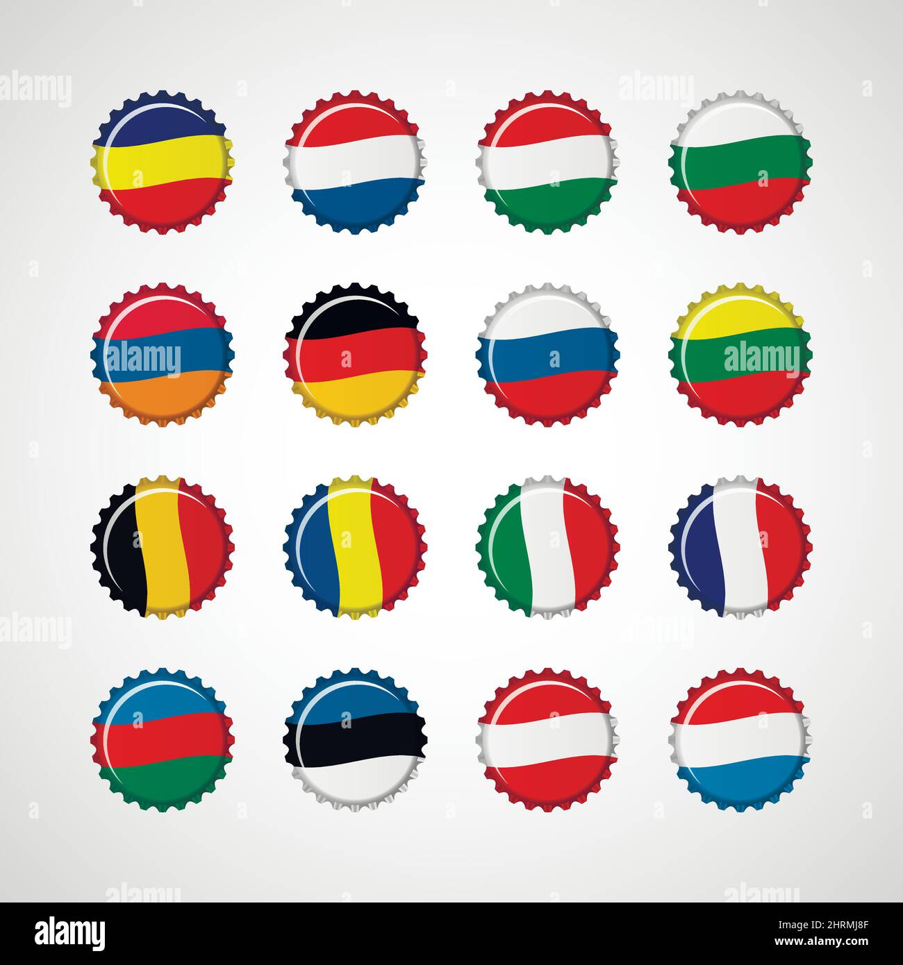 Colorful bottle caps vector Stock Vector Image & Art Alamy