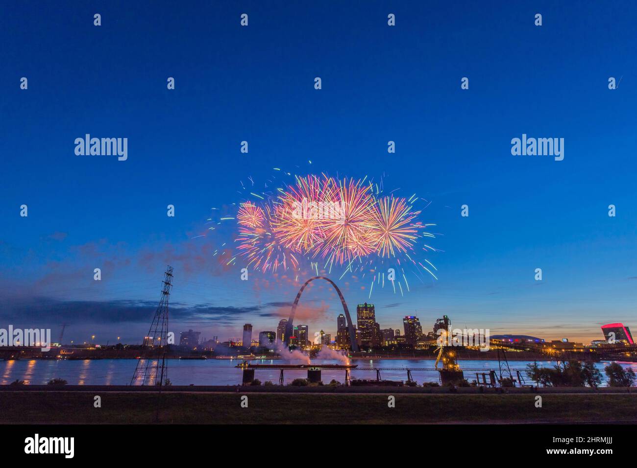 St. Louis Missouri Gateway Arch Skyline Fourth of July July 4th