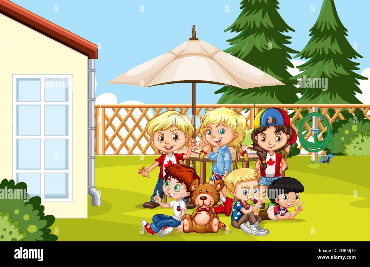 Scene with children in the park illustration Stock Vector Image & Art ...