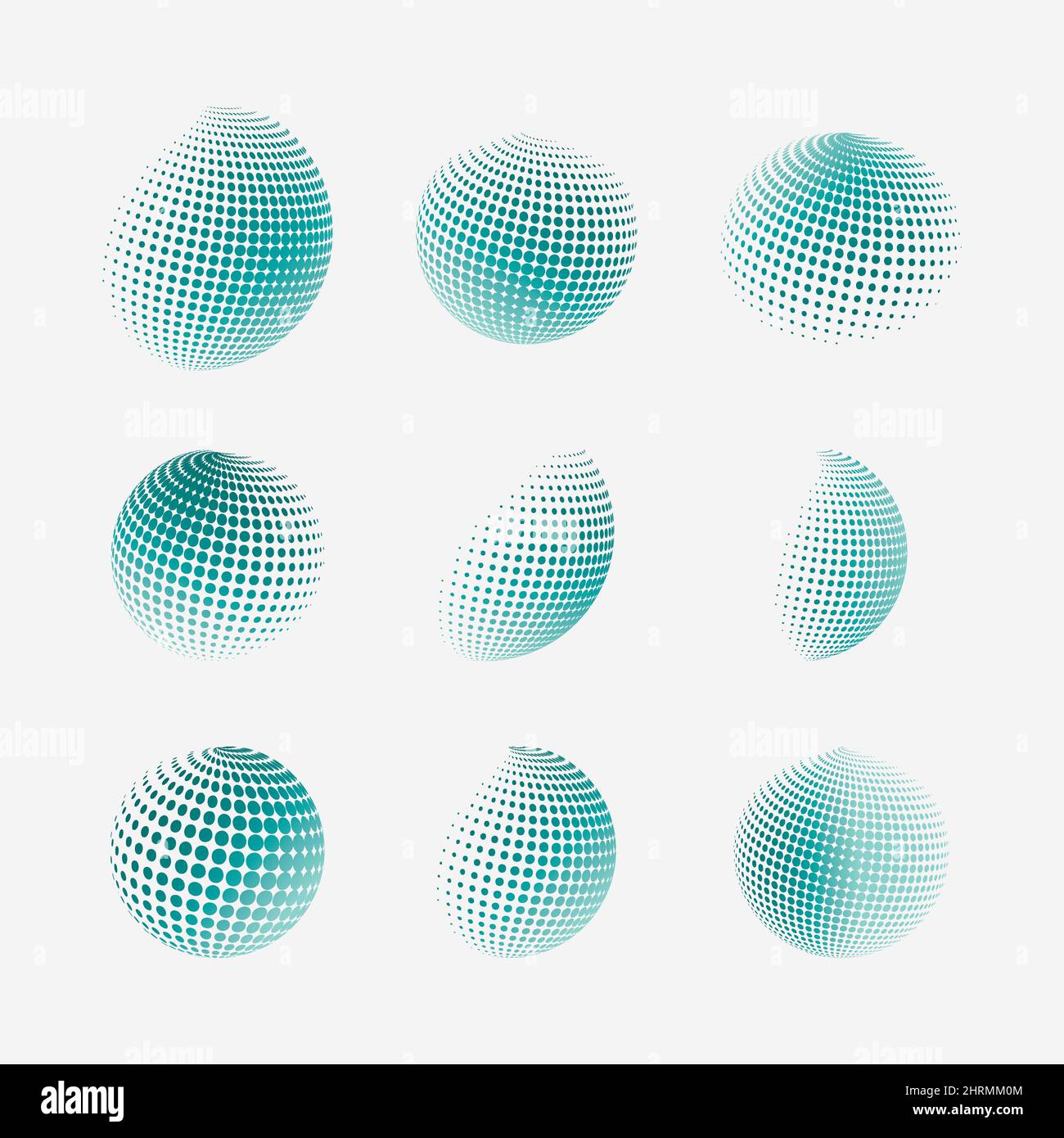 Vector halftone circle witn molecule connect Stock Vector