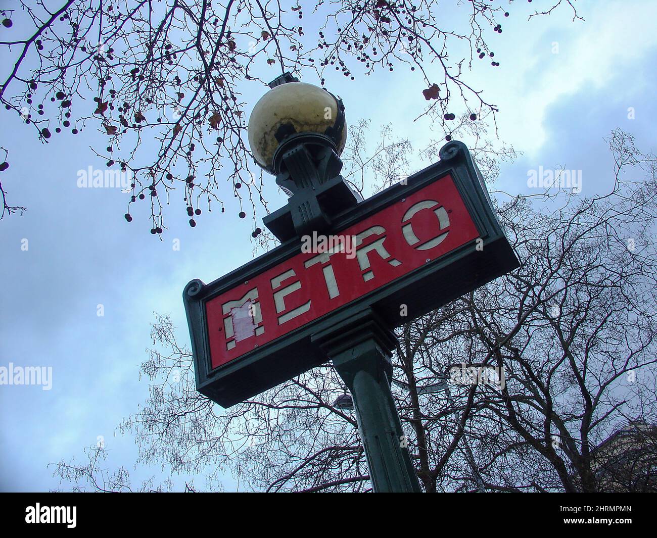 Metro sign in Paris Stock Photo