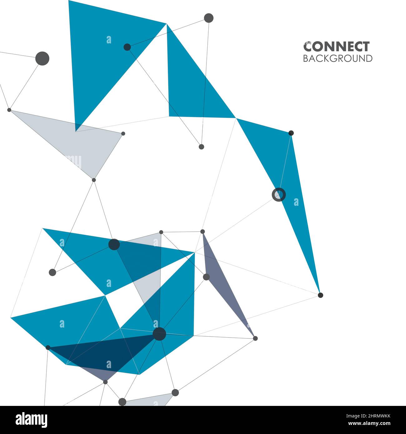 Abstract polygonal with connecting dots and lines Stock Vector Image