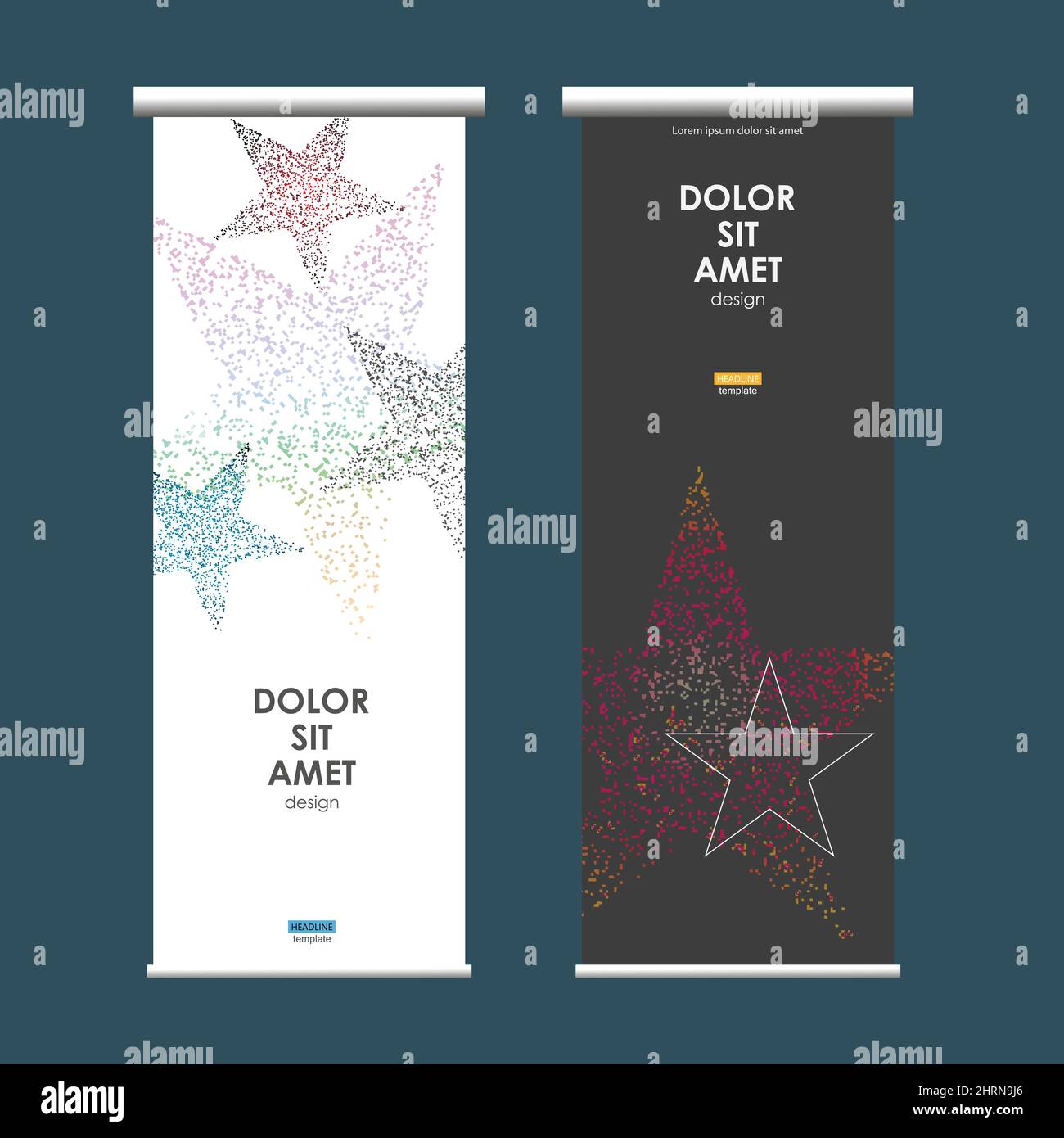 Vector business roll up design with star symbol Stock Vector