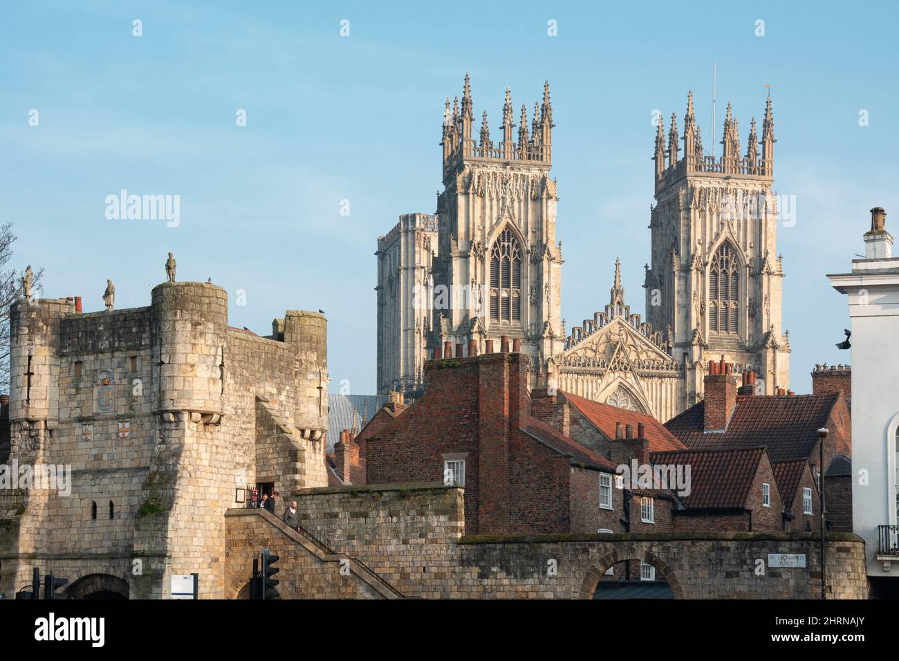 Bootham Bar with York Minster Stock Photo Alamy