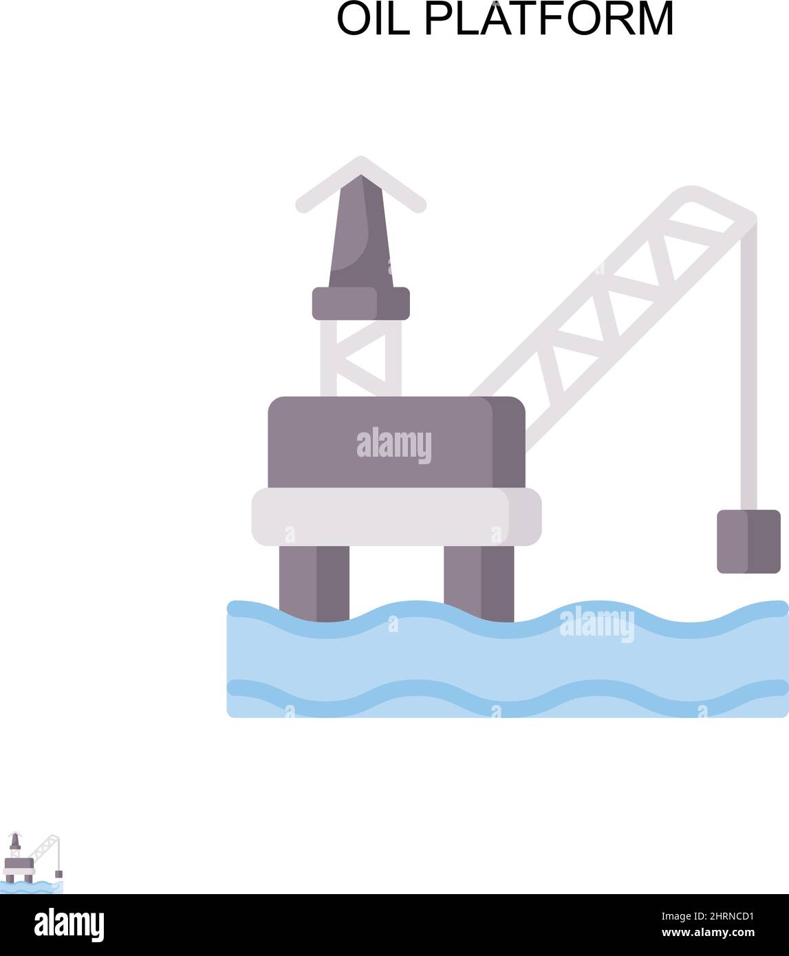 Oil platform Simple vector icon. Illustration symbol design template for web mobile UI element. Stock Vector