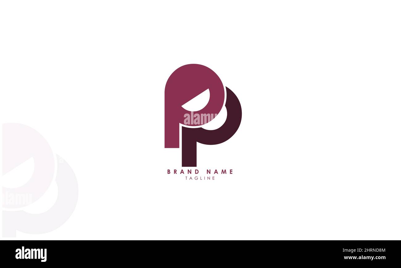Alphabet letters Initials Monogram logo PP, P and P Stock Vector