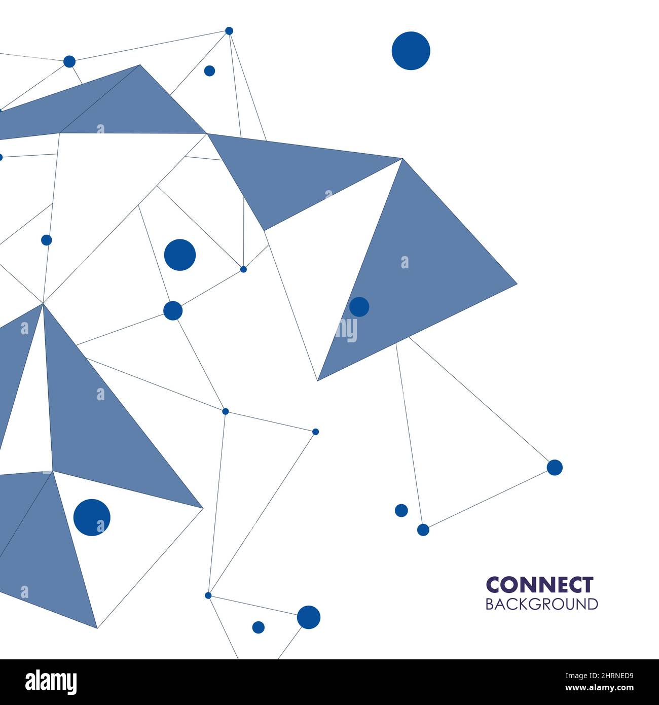 Abstract polygonal with connecting dots and lines. Connection science ...