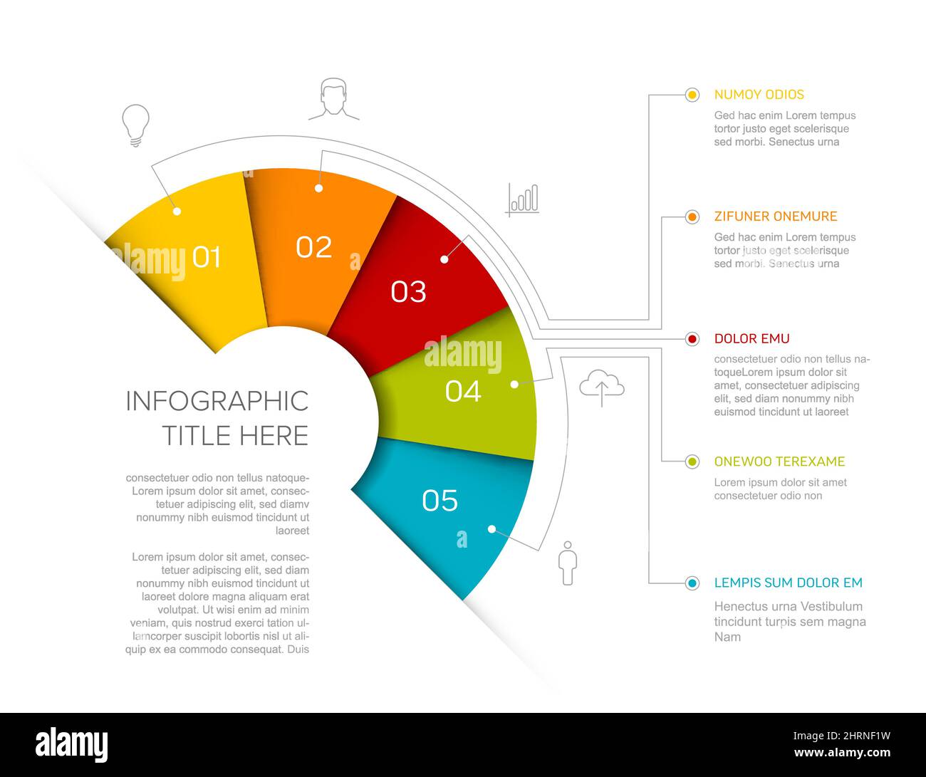 Vector multipurpose Infographic template with five elements ...