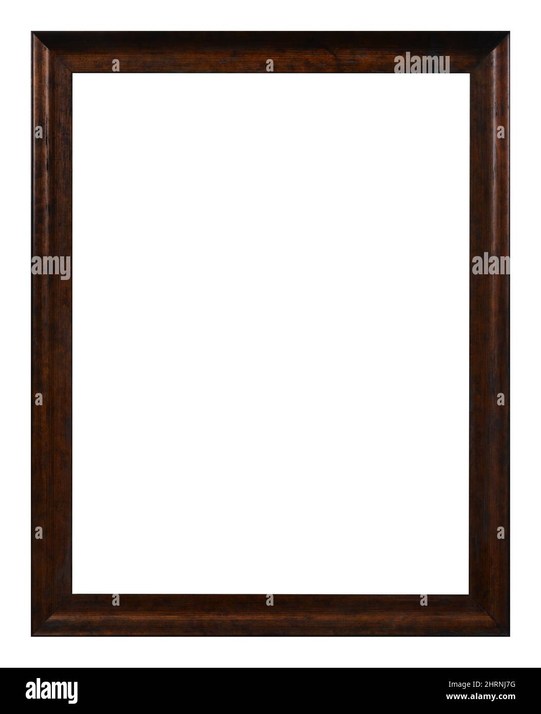 Antique brown wood frame isolated on the white background vintage style