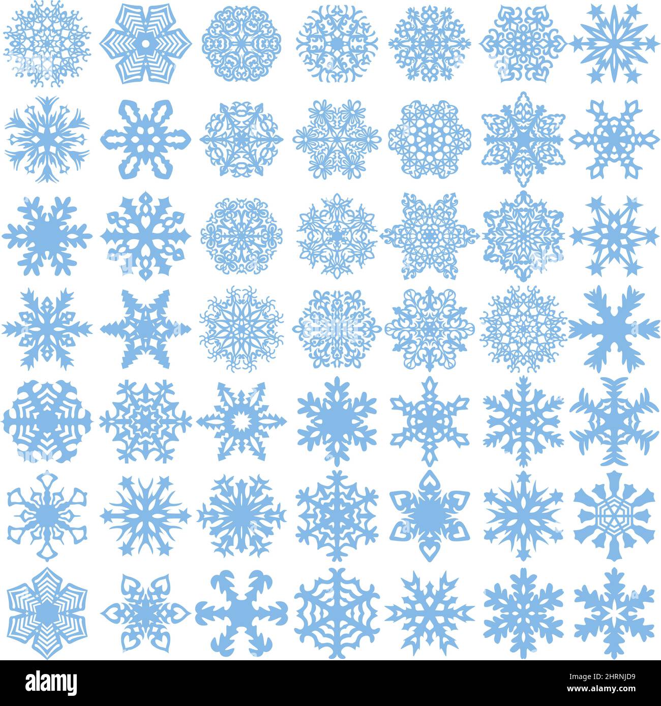 Set silhouette of snowflakes icons on white background Stock Vector ...