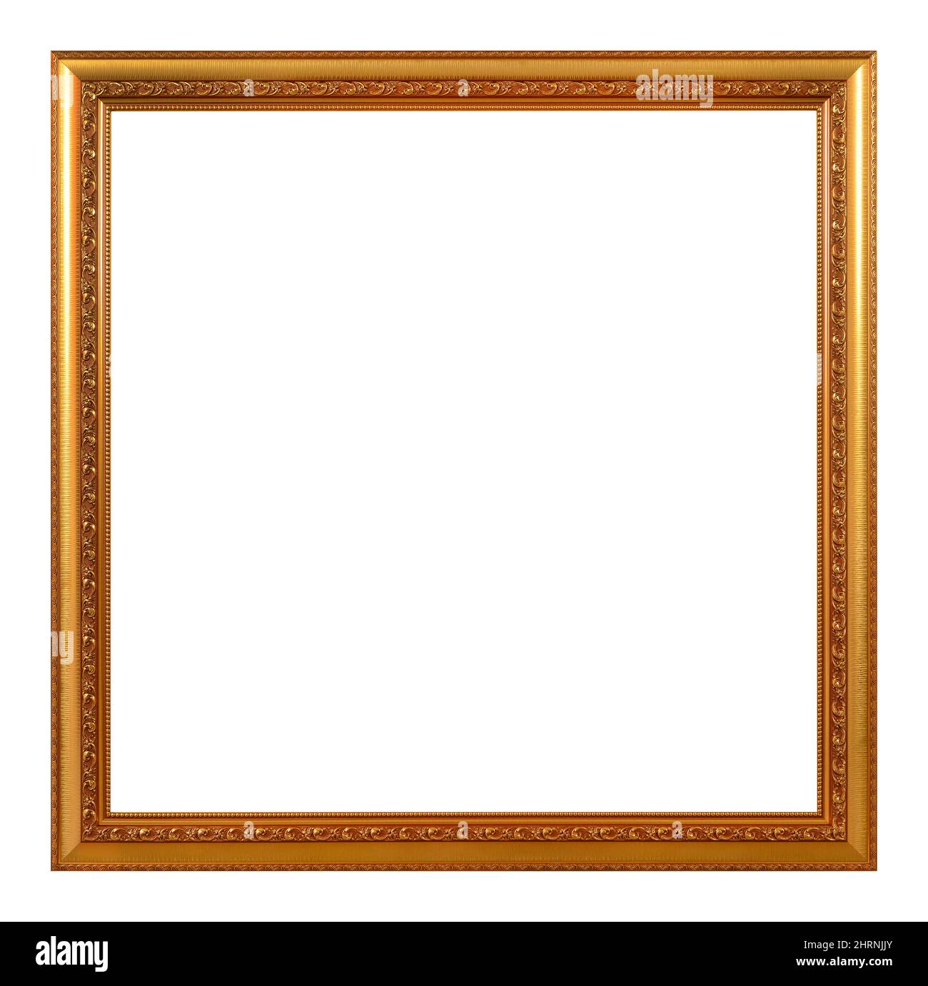 Antique gold frame isolated on the white background vintage style Stock