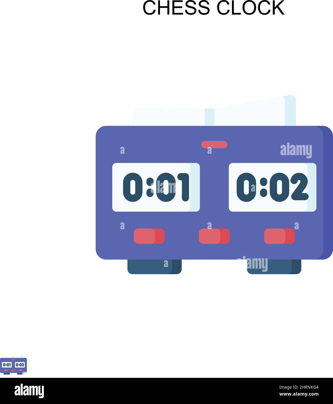 Chess clock Simple vector icon. Illustration symbol design template for ...