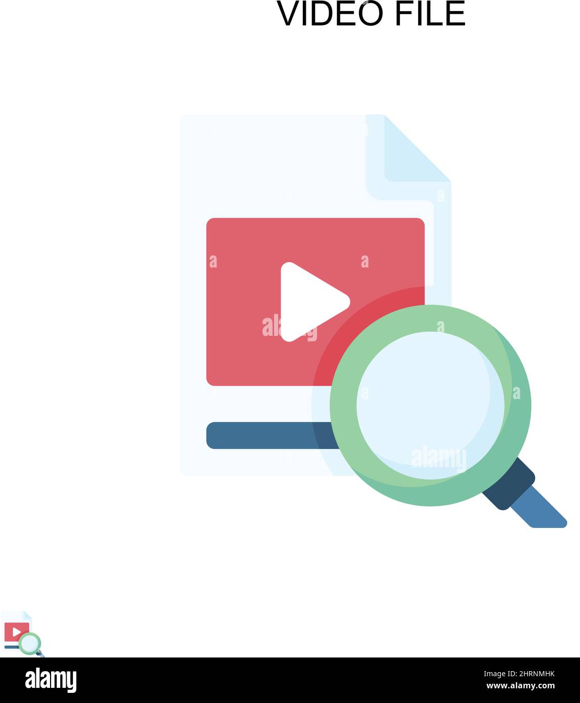 Video file Simple vector icon. Illustration symbol design template for web mobile UI element. Stock Vector
