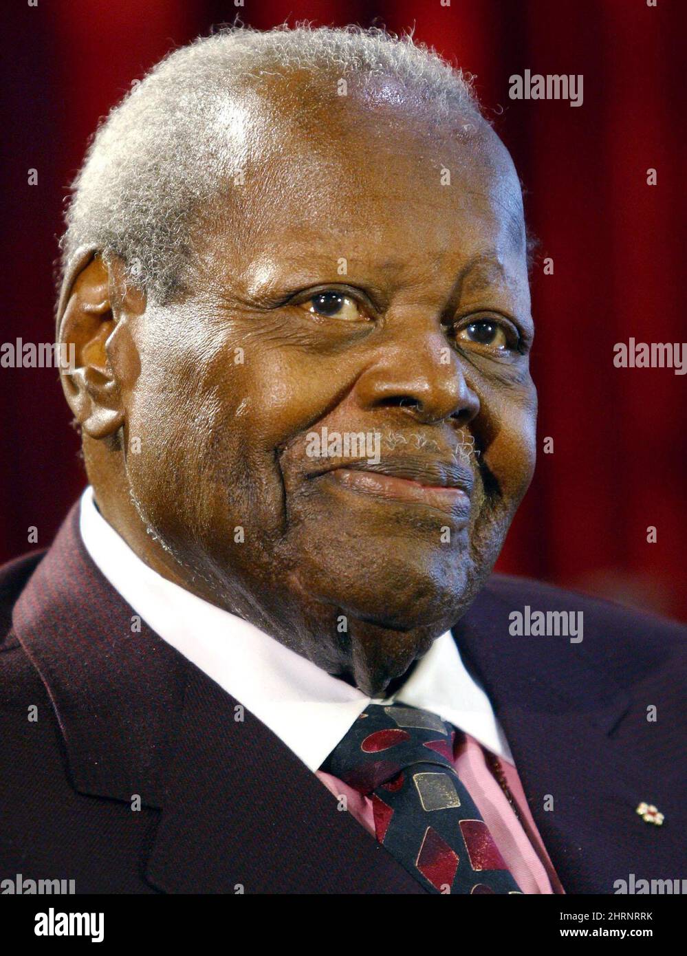 Canadian jazz pianist Oscar Peterson smiles on Monday, August 15, 2005 in Toronto. Another push is underway to rename a southwestern Montreal metro station in honour of Canadian jazz great Oscar Peterson, but city officials say they aren't ready to go that route. THE CANADIAN PRESS/Nathan Denette Stock Photo