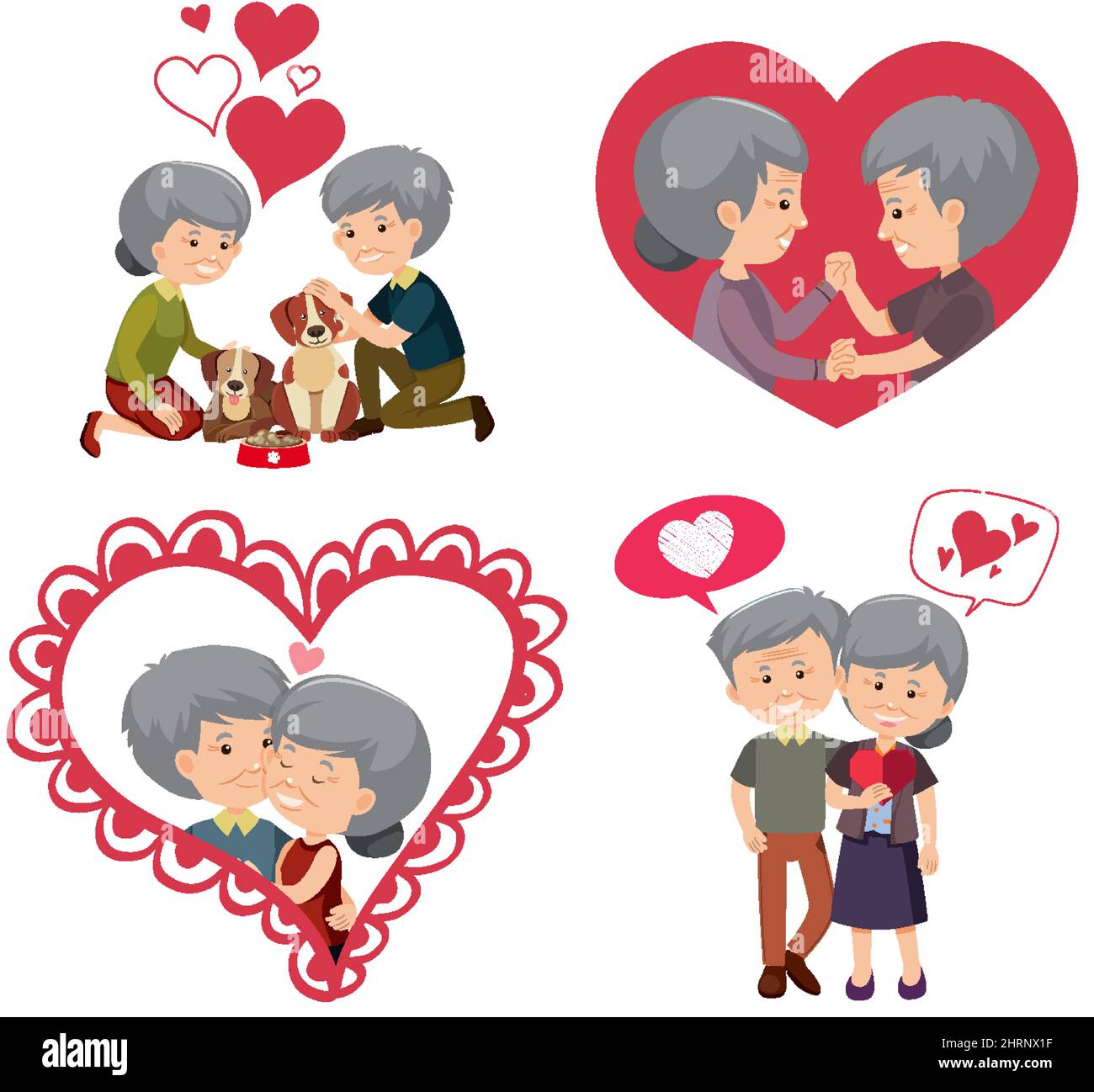 Set of old couple in love illustration Stock Vector Image & Art - Alamy