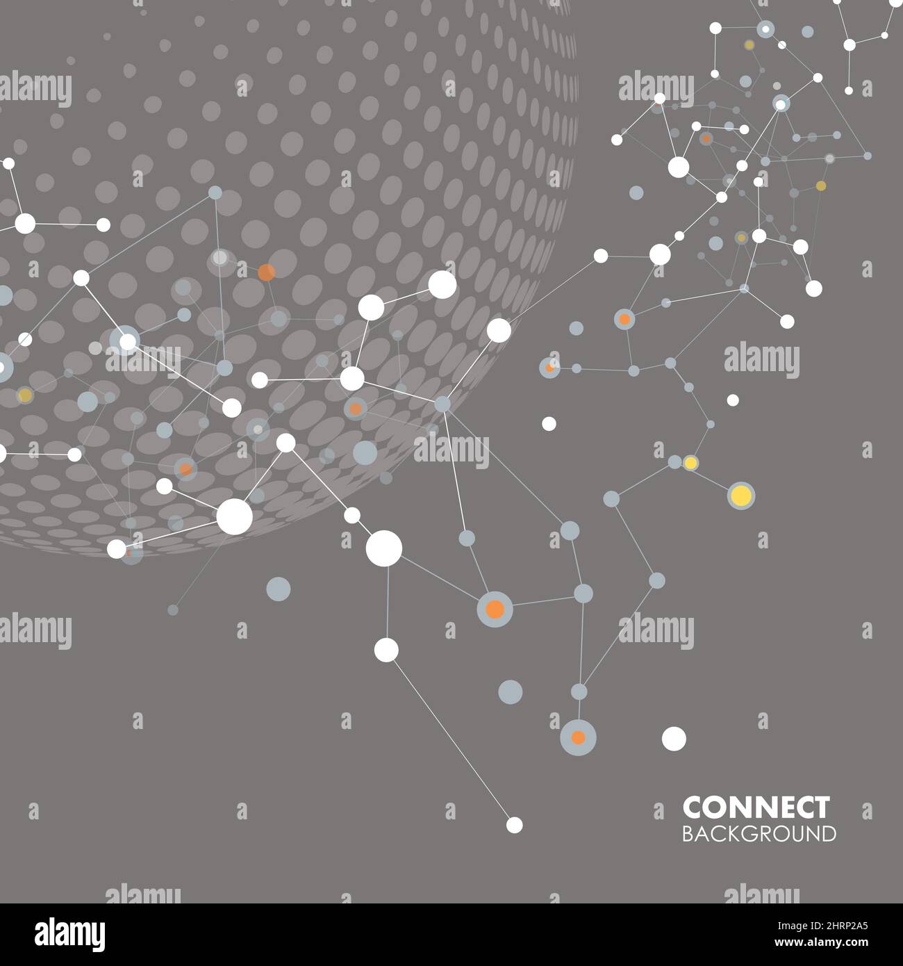 Vector halftone circle witn molecule connect Stock Vector