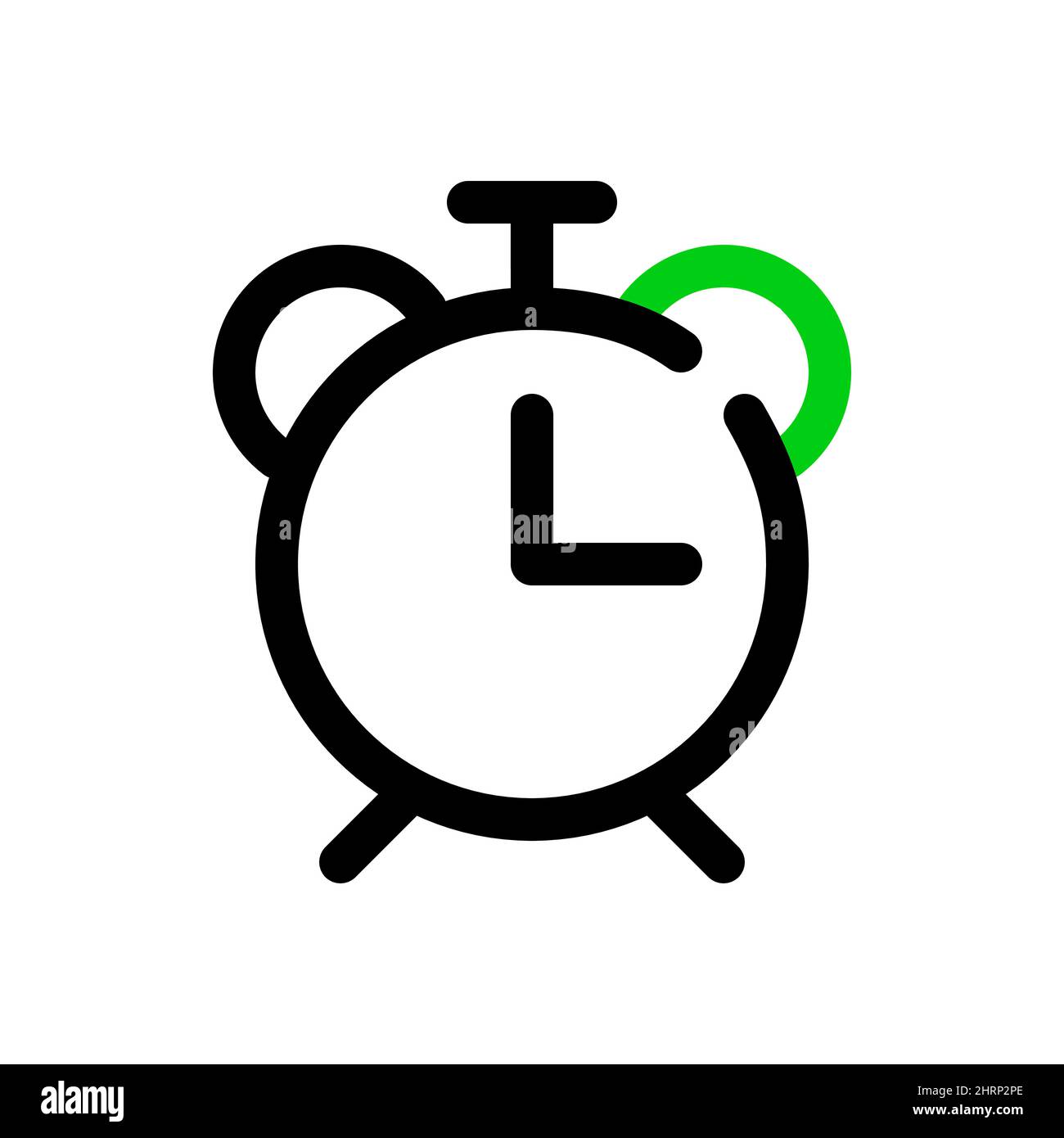 Simple line art alarm clock icon. Pixel perfect, editable stroke Stock Vector