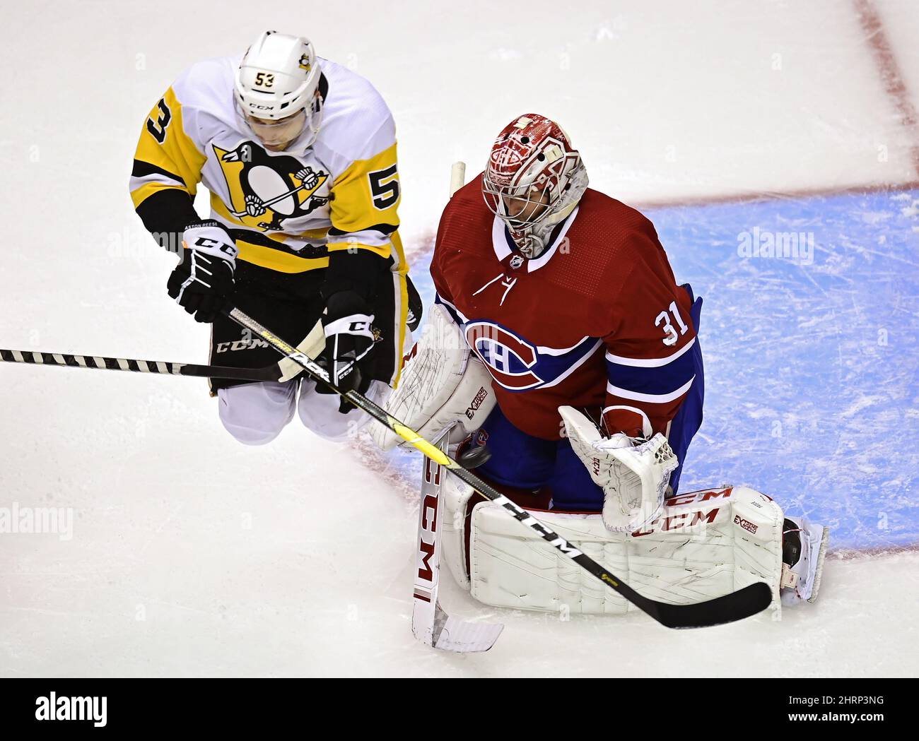 Pittsburgh Penguins' Teddy Blueger (53) plays against the Washington  Capitals during an NHL hockey game , Sunday, Feb. 14, 2021, in Pittsburgh.  (AP Photo/Keith Srakocic Stock Photo - Alamy