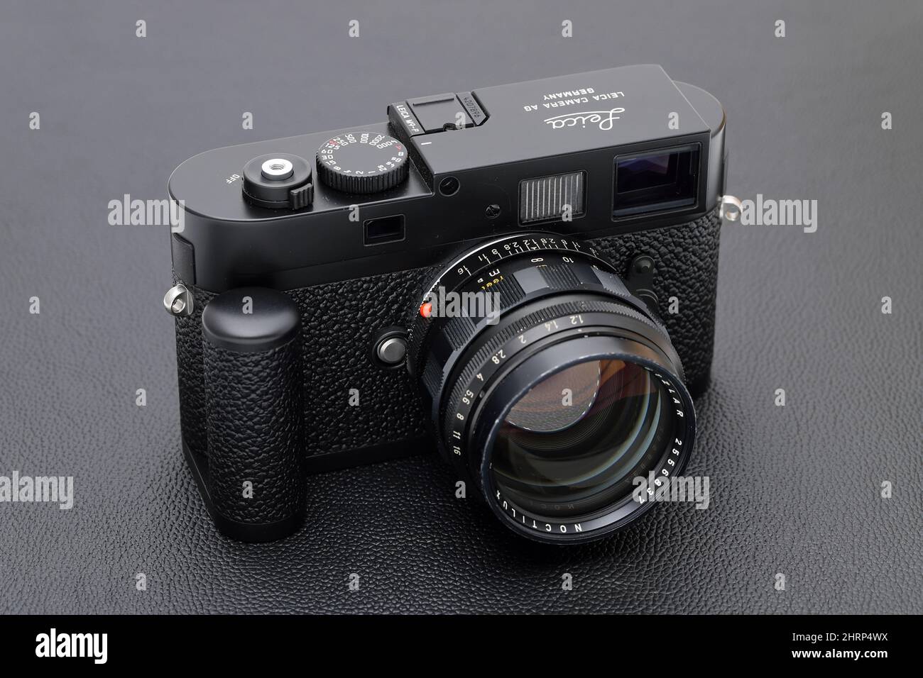 Kagawa, Japan - February 25, 2022: Leica M9-P full-frame digital rangefinder camera with Leitz 50mm f1.2 Noctilux M-mount lens. Stock Photo