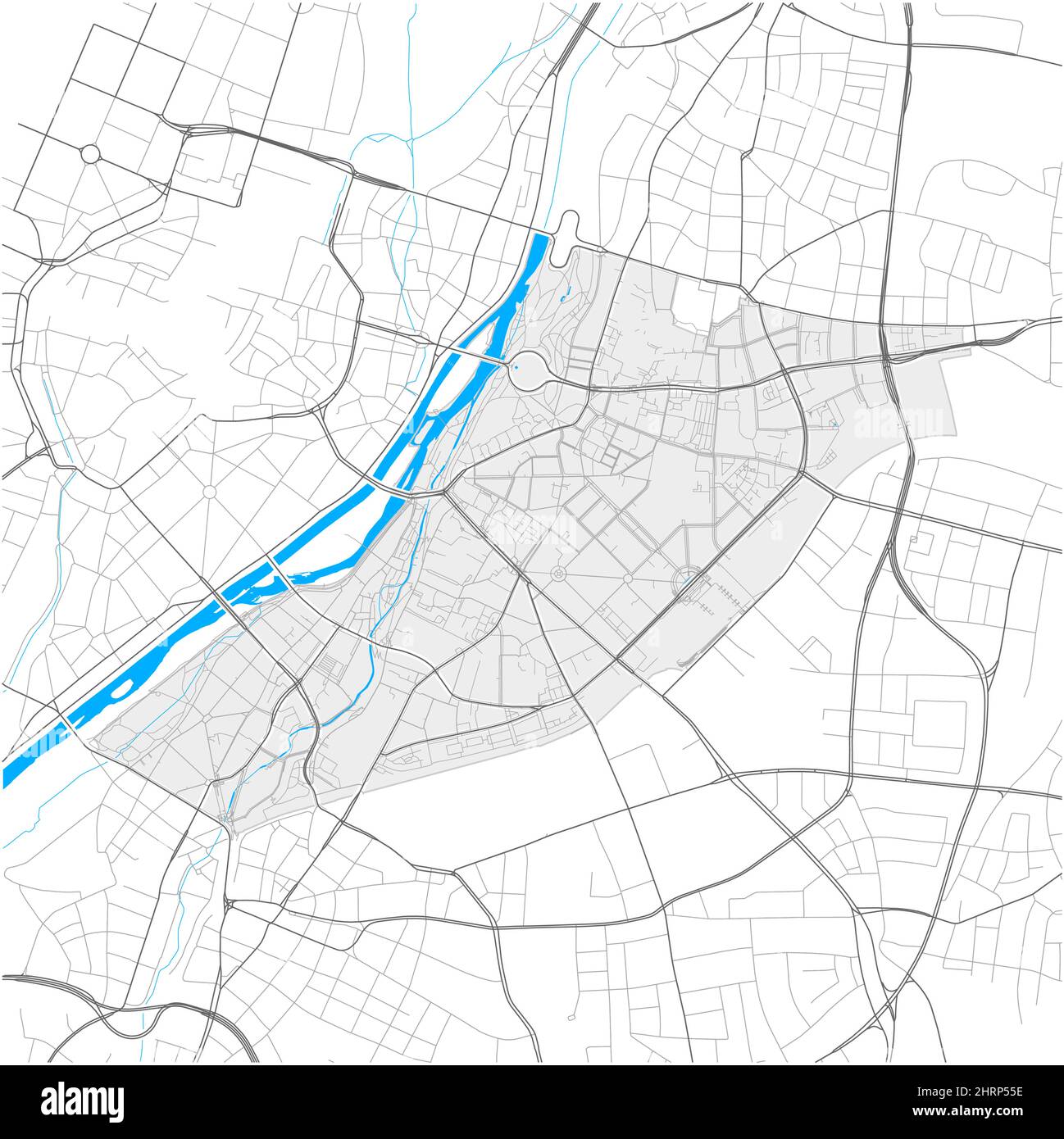 Au-Haidhausen, München, DEUTSCHLAND, high detail vector map with city boundaries and editable paths. White outlines for main roads. Many smaller paths Stock Vector