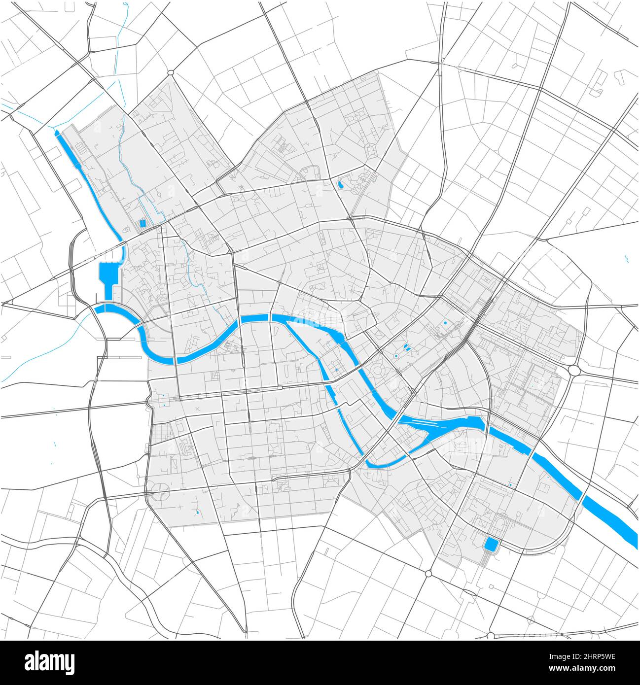 Mitte, Berlin, DEUTSCHLAND, high detail vector map with city boundaries ...