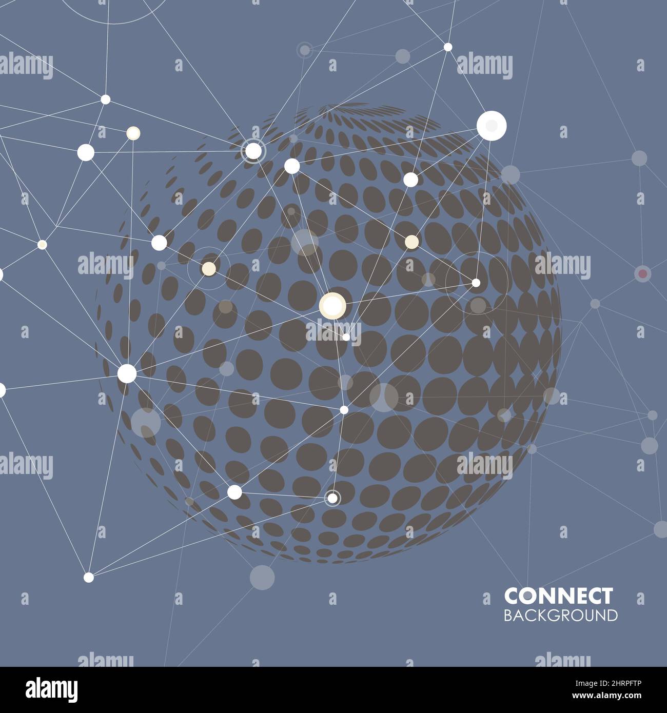 Vector halftone circle witn molecule connect Stock Vector