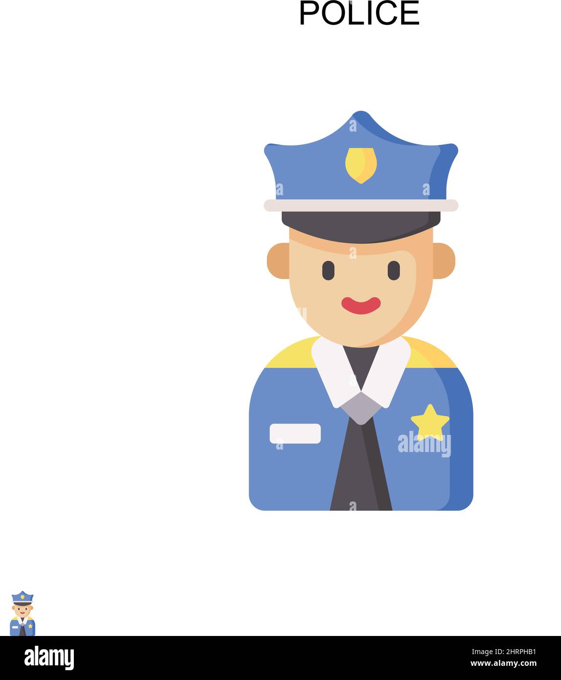 Police Simple vector icon. Illustration symbol design template for web mobile UI element. Stock Vector