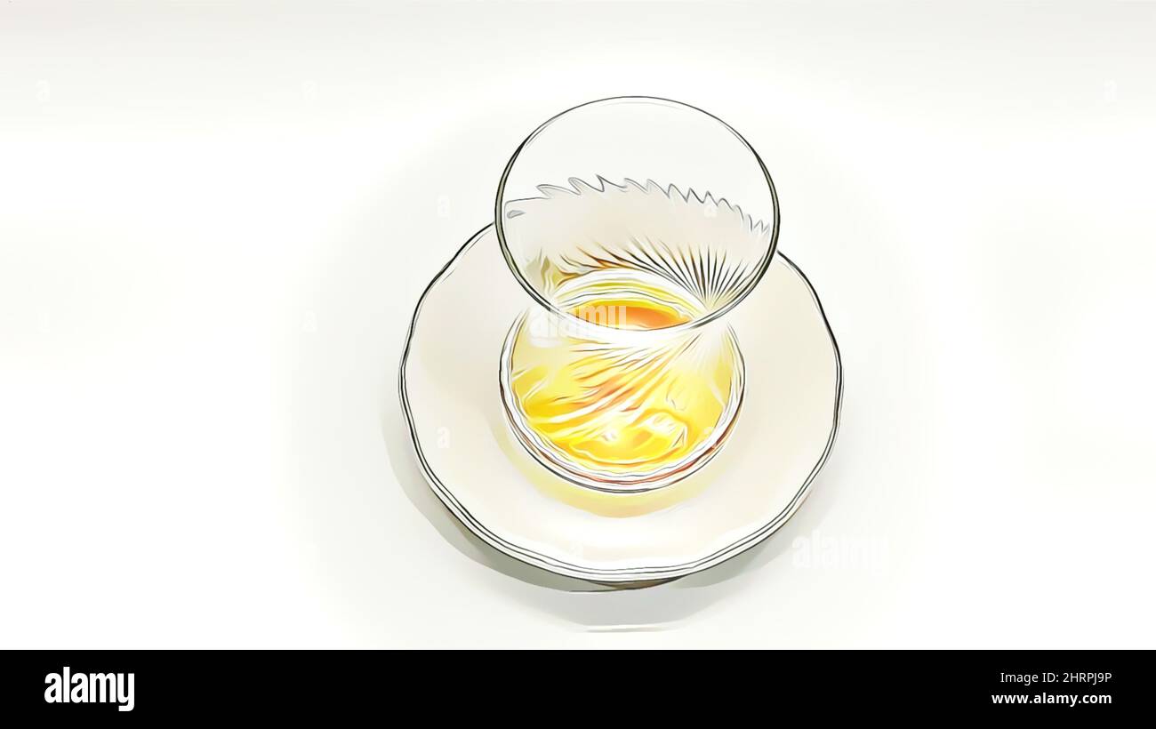Turkish tea glass with some tea on white background Stock Photo - Alamy