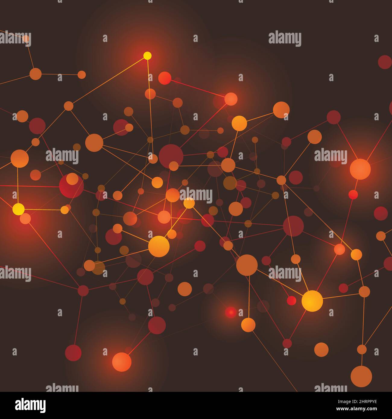 Abstract technology network concept on gold background Stock Vector