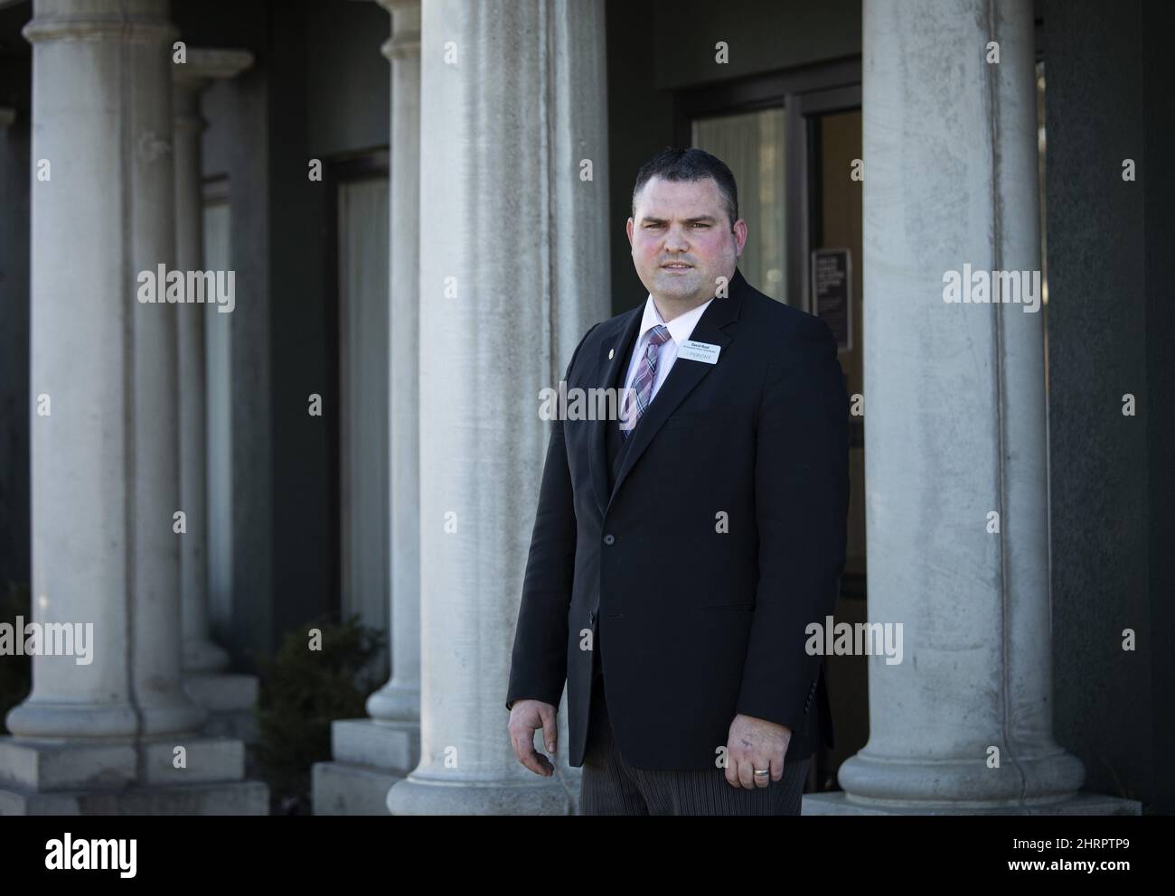 Funeral director David Root, of Pierson's Funeral Service, poses for a