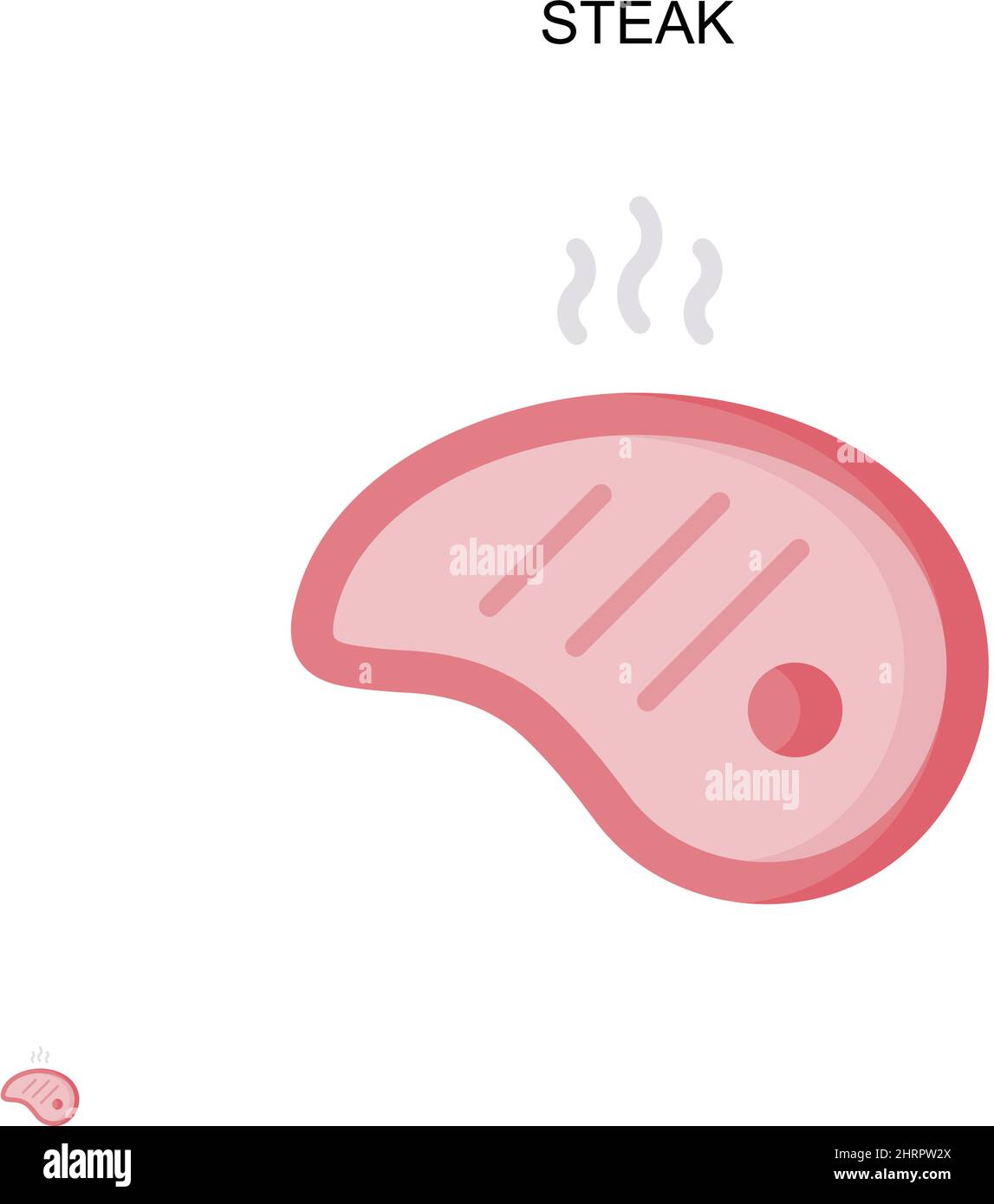 Steak Simple vector icon. Illustration symbol design template for web mobile UI element. Stock Vector