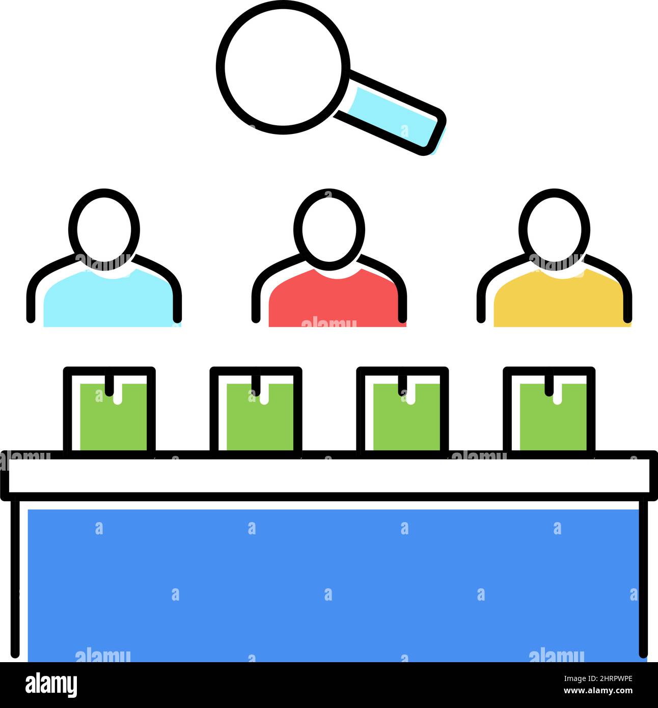 factory employees controlling manufacturing process color icon vector ...