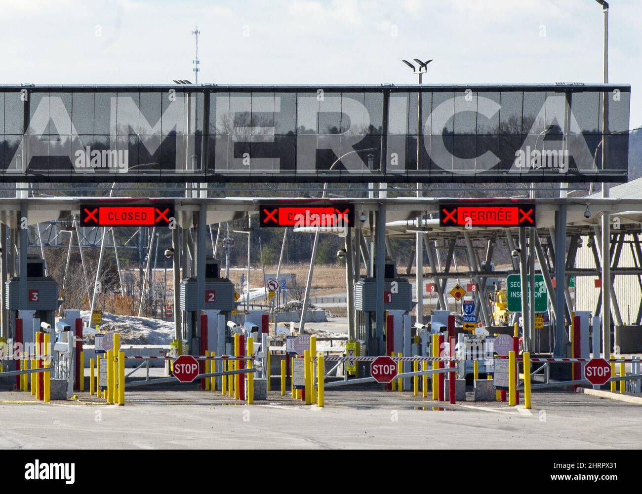 The United States border crossing is seen Wednesday, March 18, 2020 in