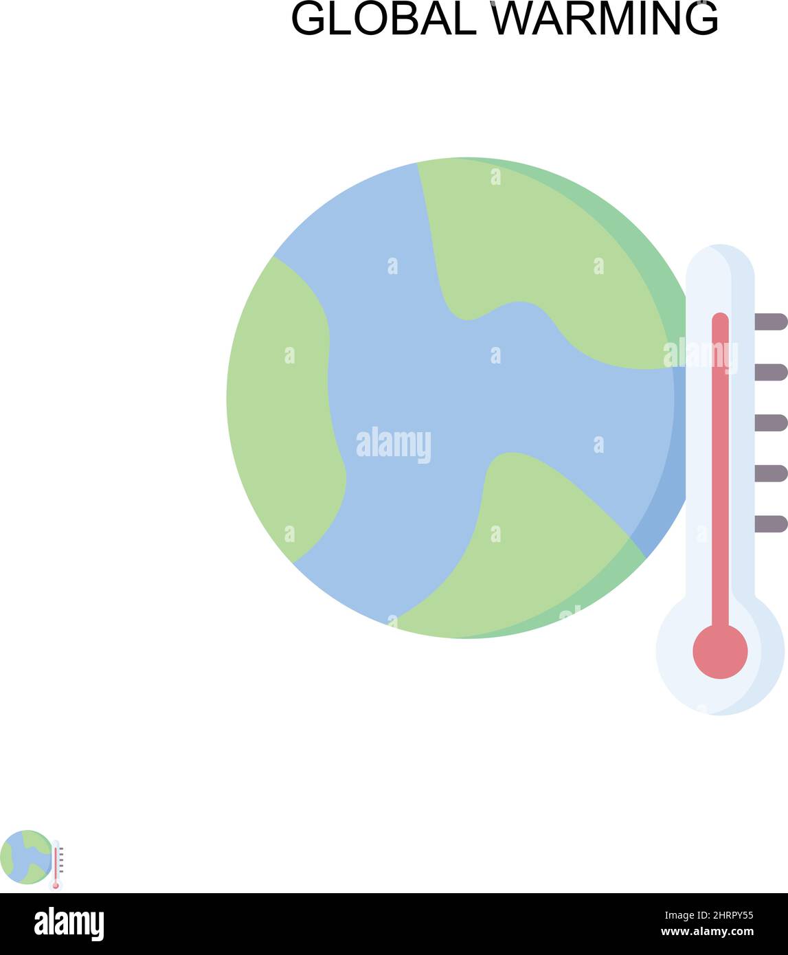 Global warming Simple vector icon. Illustration symbol design template for web mobile UI element. Stock Vector