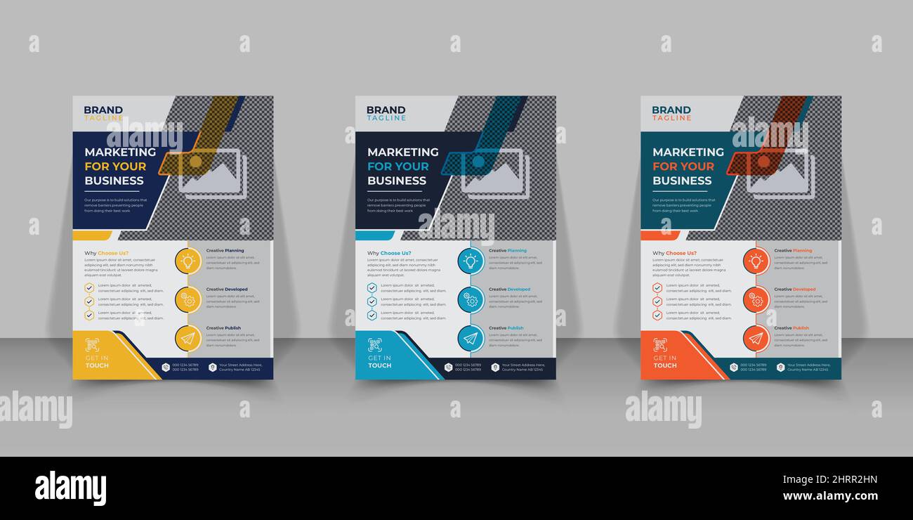 Business poster or flyer and brochure or magazine design, vector