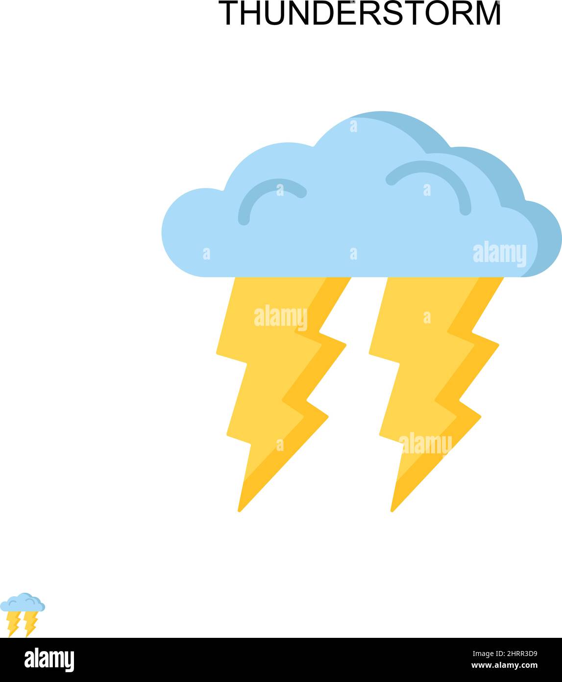 Thunderstorm Simple vector icon. Illustration symbol design template for web mobile UI element. Stock Vector