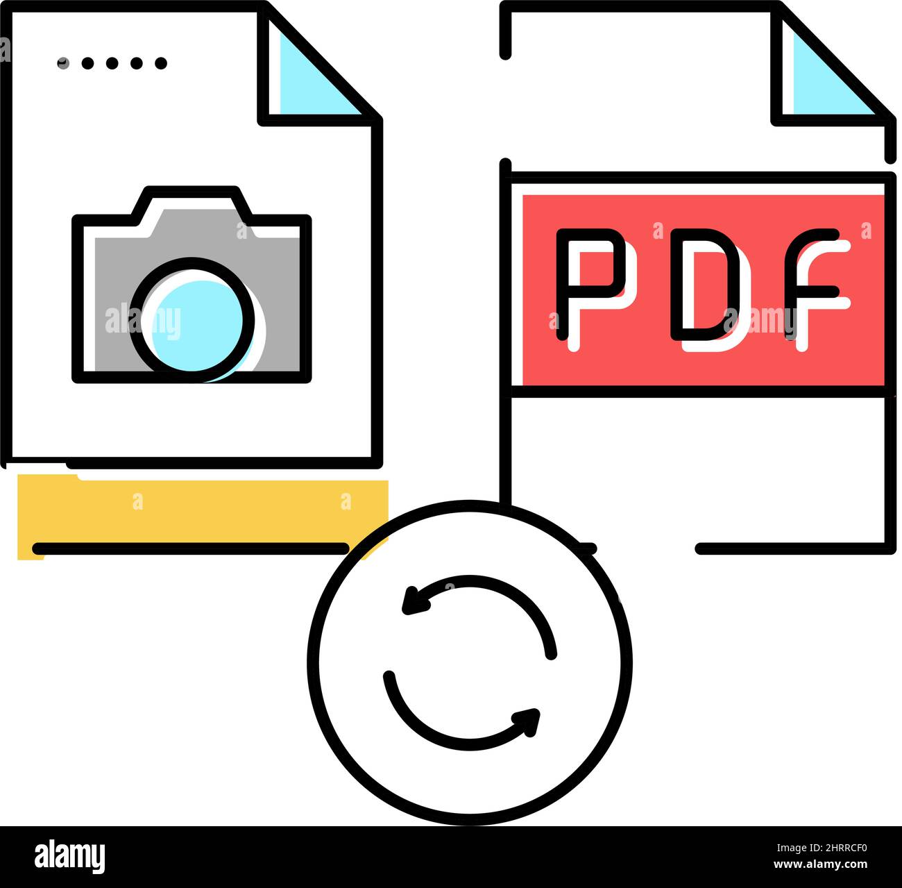 convert photo to pdf file color icon vector illustration Stock Vector ...